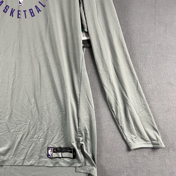 Nike Shirt Mens XL Tall Gray Sacramento Kings Dri-Fit Long Sleeve Team Issued - Picture 5 of 7
